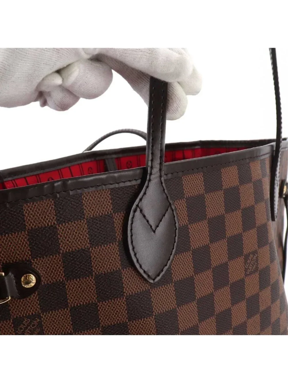 Louis Vuitton Damier Neverfull MM Tote Ebene Cerise Brown